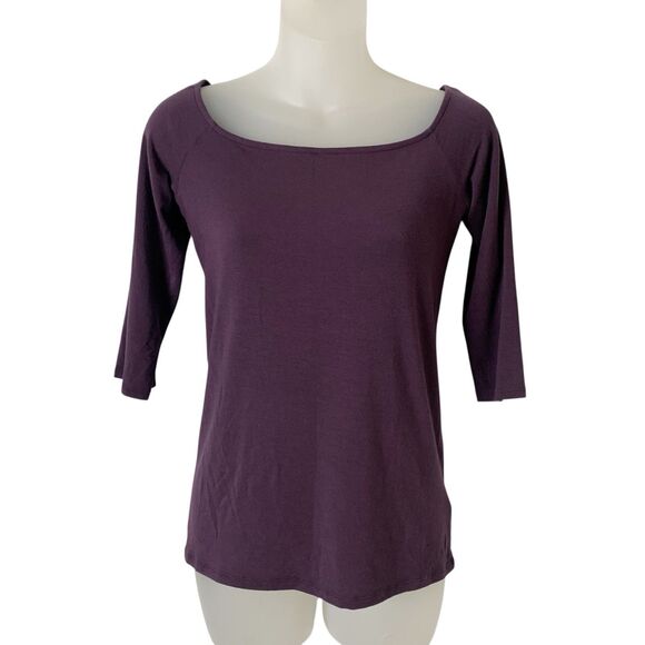 Elin Kling (Toteme) For Marciano T-Shirt Medium 3/4 Sleeve SOFT Stretchy Purple - Picture 2 of 11
